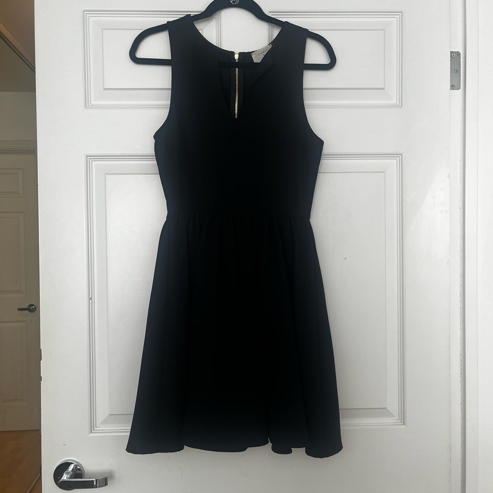 Everly Black Sleeveless Dress with Back Zipper